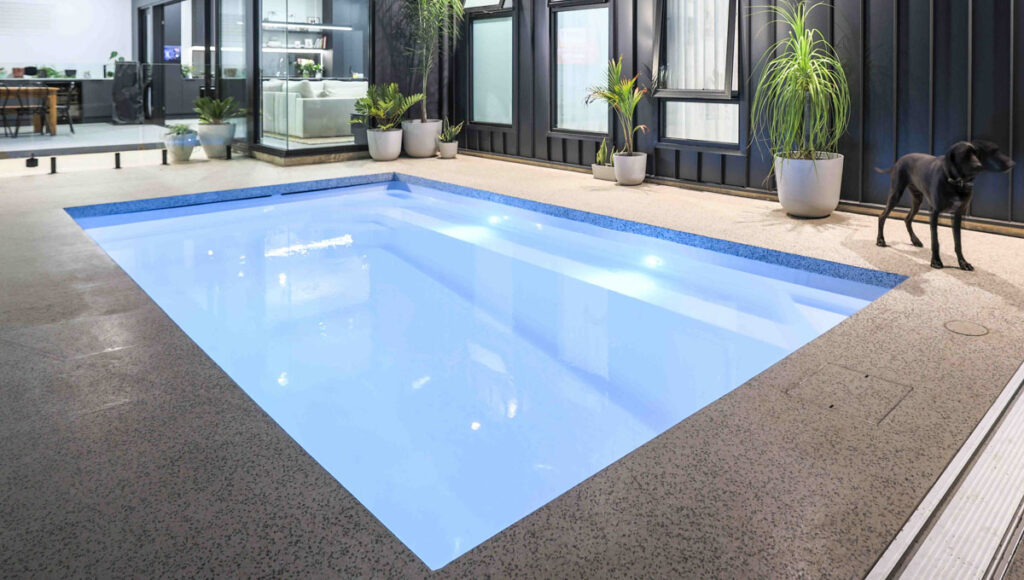 Amalfi range pool beside a contemporary home